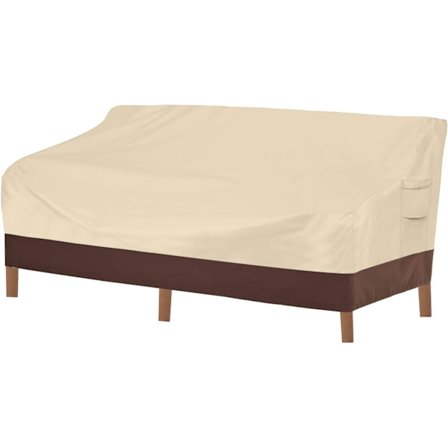 Ekstra kraftig utemøbeltrekk, vanntett utemøbeltrekk, hagemøbeltrekk med ventilasjonsåpninger og håndtak, beige og brun