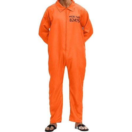 Halloween cosplay-kostymer for fanger, fengselsuniformer, oransje kjeledress for fanger D modell 82475 D modell 82475{FY}