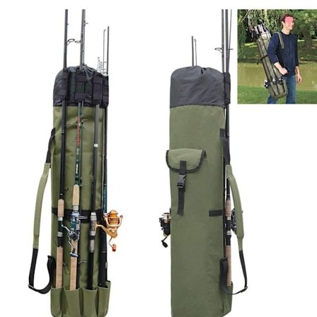Fiskegrejs taske Oxford fiskestang taske Bærbar stor kapacitet fiskestang opbevaringstaske Udendørs vandtæt fiskegrej opbevaringstaske