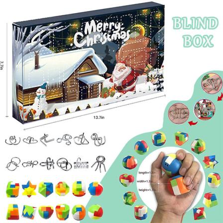 2023 Christmas Brain Teaser Pussel Adventskalender Xmas Countdown Present Blind Box Stor utmaning leksaker för tonåringar Barn Vuxna