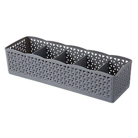 5 Gitter Plast Undertøj Opbevaringsboks Skab Organizer Skuffe Til Strømper Boxe(grå)