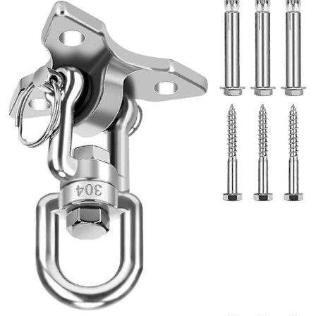 Loftskrog til hængestol, 360 graders drejelig, rustfrit stål udendørs beslag op til 600 kg