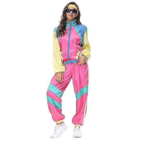 80'er Unisex Kostume Retro Tracksuit 90'er Hip Hop Outfit Sæt