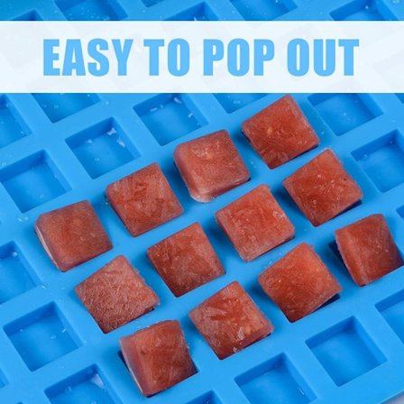 2-pak firkantede silikoneforme til slik, vingummi, is - Blå