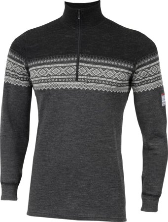 Aclima DesignWool Marius Mock Neck with Zip Man Men base layer tops Grey L