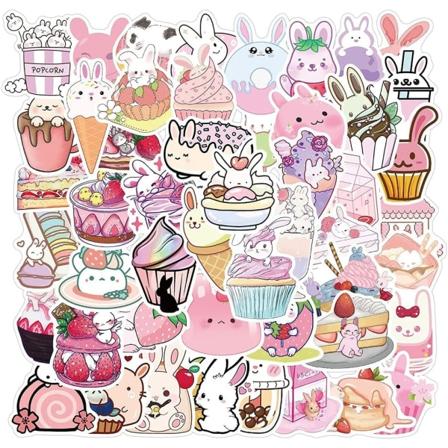 52 kpl söpö juoma anime tarroja esteettinen Kawaii kannettava kitara matkalaukku jääkaappi puhelin graffiti tarra tarra lapsi klassiset lelut