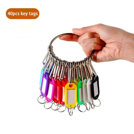 10/20/30/40 bitar Nyckelring Bagagenamn Metalldelade ringar med nummerskyltar