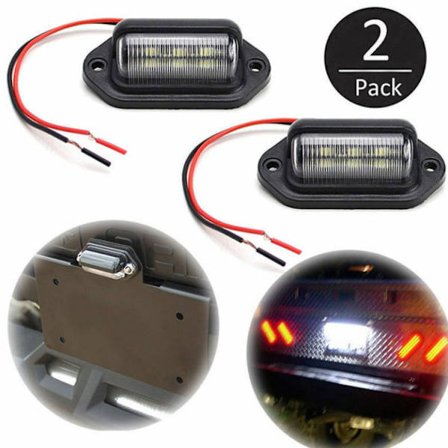 2-pack LED-skyltbelysning Vattentät 6 SMD LED-bakljus Skyltbelysning för 12V/24V Lastbil Box Van Trailer Bil Husvagn