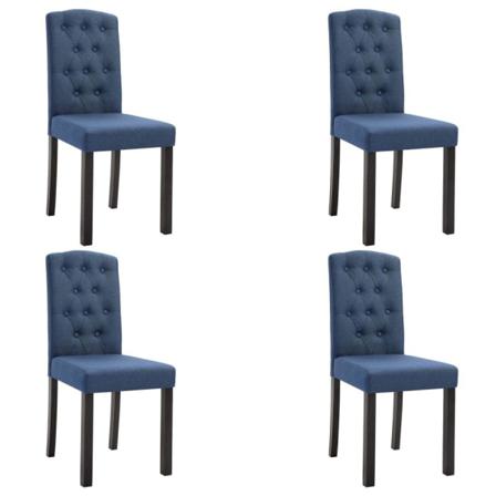 Vidaxl Matstolar 4 St Blå Tyg Blå