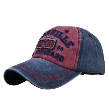 Brevbroderi Baseballkepsar Distressed Faded Hats NAVY&WINE