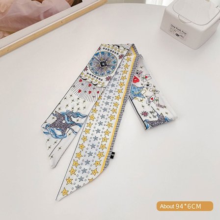 Ny mote Silke skjerf Hårbånd Long Ribbon Sløyfe n utskrift Hai