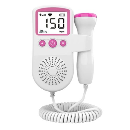 Rosa Hem Føtal Doppler, Baby Pocket Hjertefrekvens Doppler Hjertemonitor til Graviditet og Tydelig Test-FD-