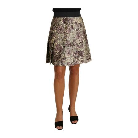 Dolce & Gabbana A-Line Mini Rok , Beige , Dames , Maat: S Midirokken