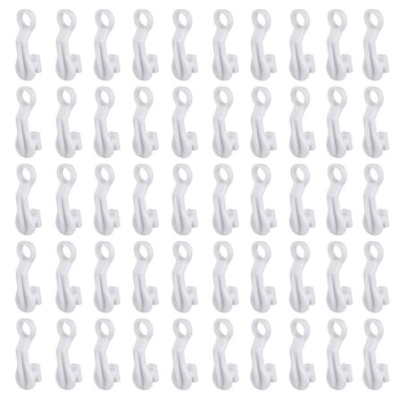 50 stk. Hvide Plastik Gardinkrog Gardinglider Hjul Gardinkrog