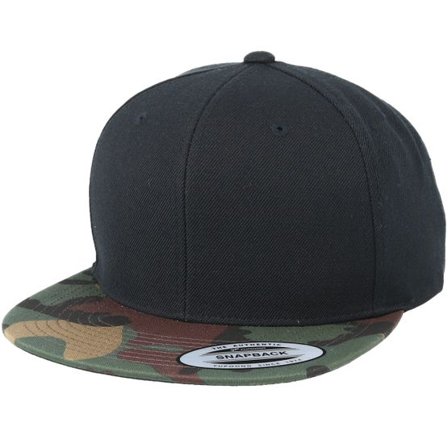 Yupoong - Svart snapback Keps - Camo Black Snapback @ Hatstore
