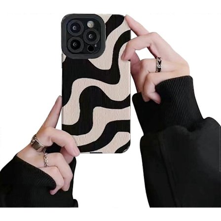 Kompatibel med iPhone 15 Pro Cover med Moderigtigt Enkelt Sødt Zebra Striber Mønster Cover til Kvinder Piger Blødt Silikone Beskyttelsescover til 