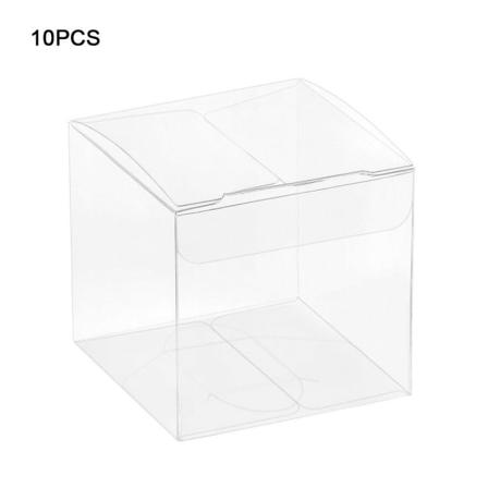 10 stk gennemsigtig emballageæske Klar plastikæsker 10X10CM 10x10cm