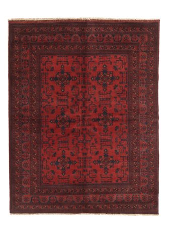 Afghan Khal Mohammadi Vloerkleed Handgeknoopt 174X230 Zwart/Donkerrood Afghanistan