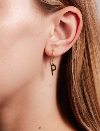 Design Letters Initial Ear Hanger (A-Z) - Gold - ONE SIZE 2