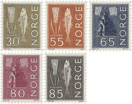 Norge 1963 - AFA 517-521 - Postfrisk