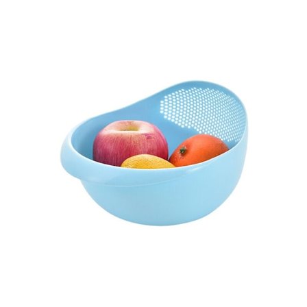 Ris Sil, Plast Durksil, Kjøkkenavløpskurv med Håndtak, Ris Skål Sil, Sil Kurv, Vask Avløp, Kjøkkenutstyr 1 stk Blå