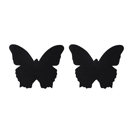 Sexy sommerfugl usynlige klistremerker for kvinner engangs hode- og brystklistremerker ett stykke svarte sommerfuglklistremerker