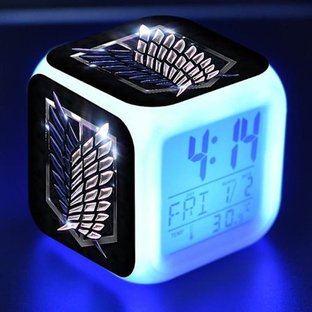 Attack On Titan Animation Peripheral Colorful Color Change Gift Creative Alarm Clock Child Alarm Clock Gift-a15