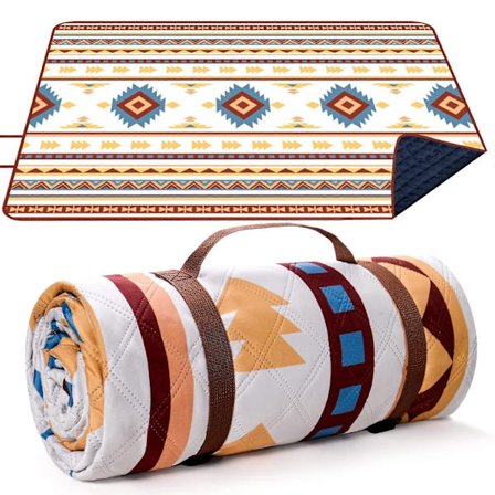 Vandtæt picnic tæppe, 200x200CM stort strandtæppe udendørs picnicmåtte, strandmåtte med bærehåndtag sandtæt varmebestandig til camping, strand