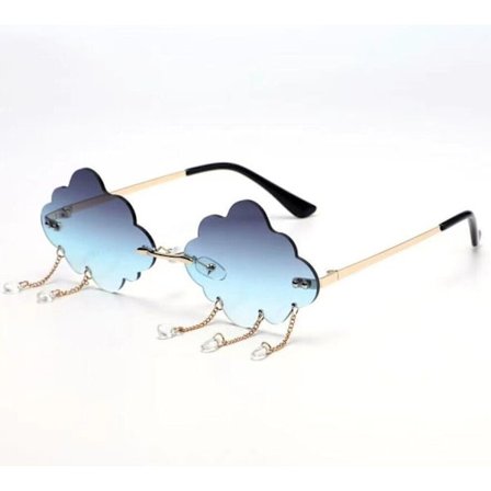 Rimless Sunglasses Clouds Chain Raindrop Tassel Brand Fashion Men Women Eyewear