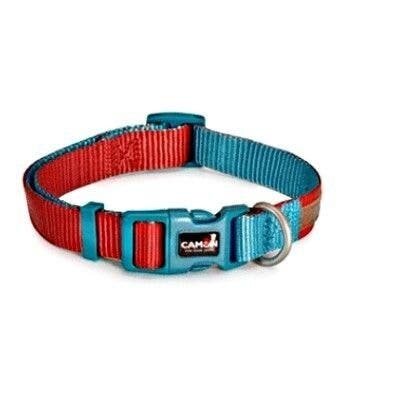 Camon Collare Regolabile Double Premium Rosso/Ottanio Per Cani