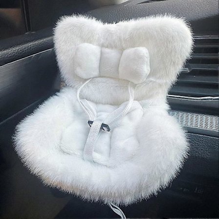 Autostole til dukker, passer til 17 cm sød plysdukke, biltilbehør Luftventil Dekoration Hvid