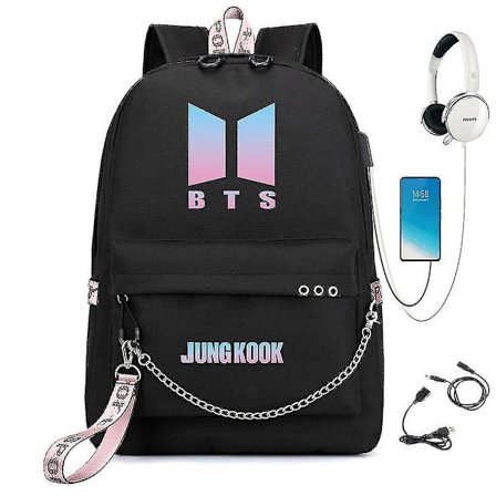 Bts Backpack Cute Usb Charging School Bag