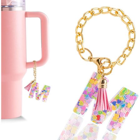 1 stk. Bogstavs Charm Tilbehør til Sødt Initial Nøglering Håndtags Charm til Tumbler til Kvinder