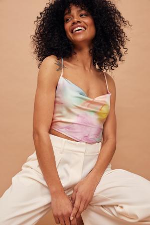 NA-KD Trend Haut satin recyclé - Hauts sans manches - Multicolore - EU 38