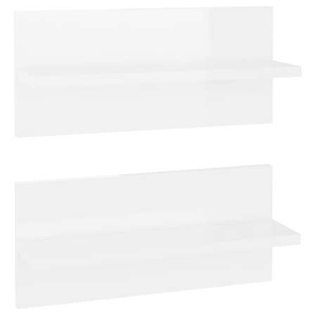 Vidaxl Vägghyllor 2 St Vit Högglans 40x11,5x18 Cm Vit