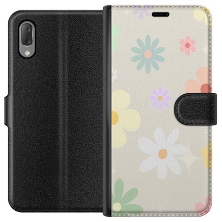 Plånboksfodral till Sony Xperia L3 med fejdande blommor