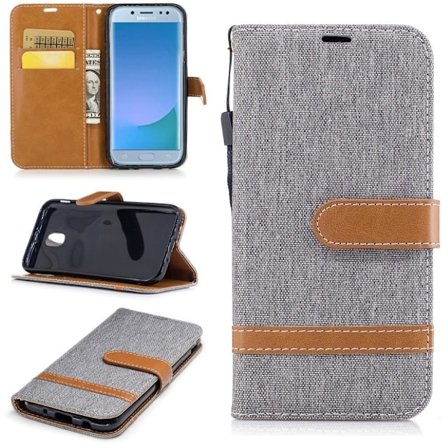 Samsung Galaxy J5 (2017) moderni farkkukangaskotelo - Harmaa