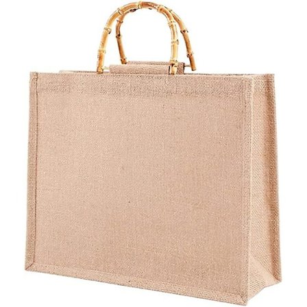 Jute indkøbspose, 31 x 25 x 10 cm, vandtæt indkøbspose til at bære ruller, måltider eller grøntsager - - Størrelse S:, 31 * 25 * 10cm EU