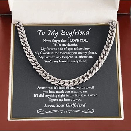 Til min mand, ægtemand, kæreste rustfrit stål cubansk kæde halskæde til ham, romantiske fødselsdagsgaver til ham, bedste smykker til mænd, smykker til