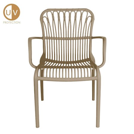 Ulkokäyttöön tarkoitettu Jakarta-tuoli, UV-suojattu, pinottava, 61x65x87 cm