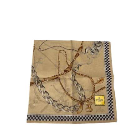 Fendi Vintage, Pre-owned Fabric Scarf Beige, Dames, Maat:ONE Size