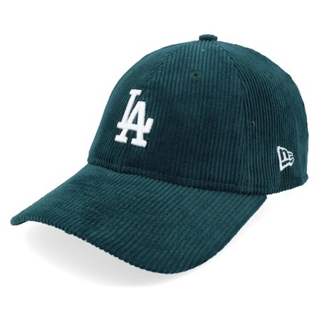 New Era - MLB Green adjustable Czapka Z Daszkiem - Los Angeles Dodgers Corduroy 9TWENTY Dark Green Adjustable @ Hatstore