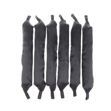 6 st Mjuka Satin Hårrullar för Styling - Svart