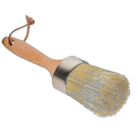 Kritt- og voks malingskost stor 2-i-1 rund naturlig bust malerverktøy for DIY møbler sjablong