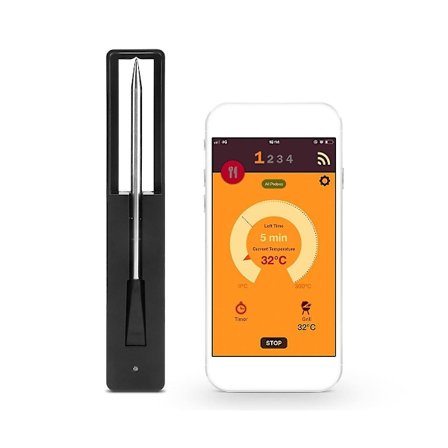 Kötttermometer Trådlös Digital Bluetooth Grilltillbehör för Ugn BBQ Köksmatlagning