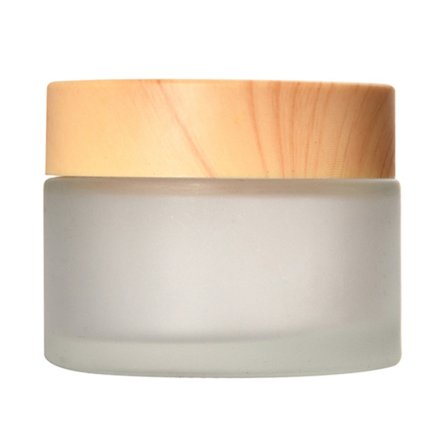 Kosmetikkbeholdere i glass med lokk, runde frostede kosmetikkrukker, små tomme prøveglass for sminke, kremer, prøver