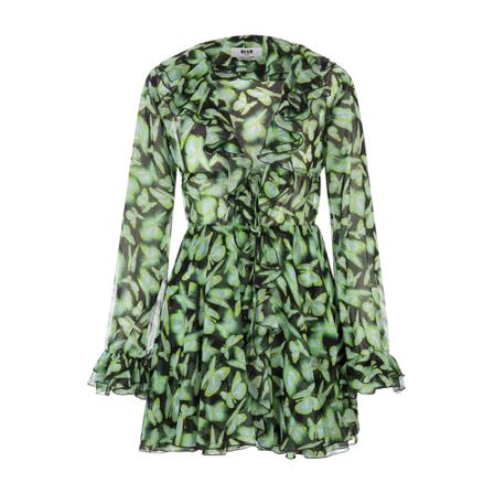 Msgm, Dress Groen, Dames, Maat:M