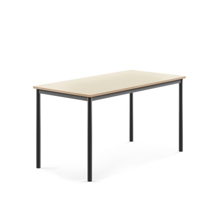 Tisch SONITUS, 1400x700x720 mm, Hochdrucklaminat Birke, anthrazit