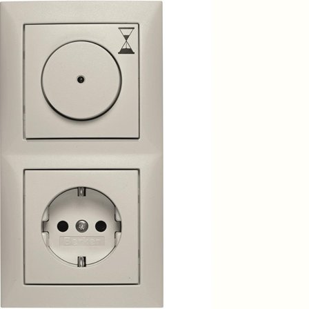 Hager 63294810 Timer med tryckknappsaktivering Polarvit, Strömbrytare & vägguttag