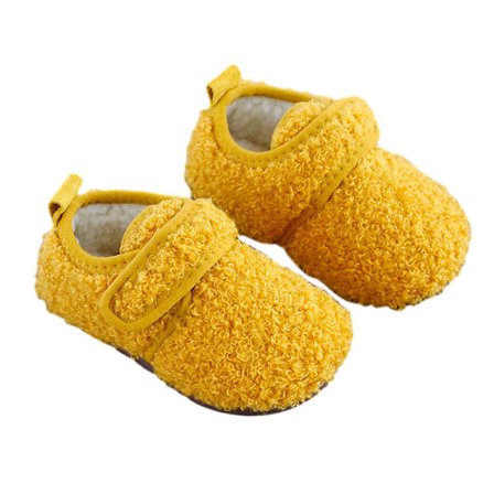 1 par Unisex Barn Småtøfler Sokker, Kunstige Ulltøfler med Sklisikker Gummisåle (Innvendig lengde 12,5 cm)